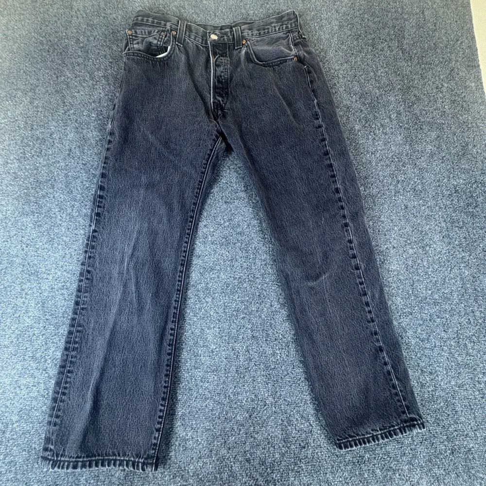 Vintage Levi's 501 Jeans Mens 30x27 Black Denim Cotton Low Rise Straight Fit